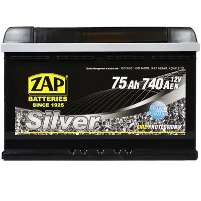 ZAP Silver 75Ah 740A R+ (LB3) (57587) (h=175)