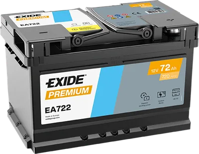 EXIDE Premium (EA722) 72Аh 720Ah R+