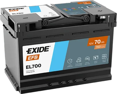 EXIDE Start-Stop EFB 70Ah 760A 12V R+ (EL700) (L3)