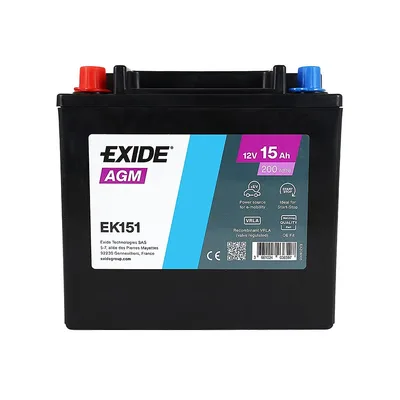 EXIDE Start-Stop AGM AUXILIARY (EK151) 15Аh 200A L+